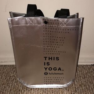 Silver lululemon bag